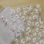 Minimalist White Daisy Nail Art Stickers - Retro Floral Decals 6086