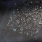 Moon Star Nail Art Stickers Adhesive Embossed Butterfly Wings Sticker Decals