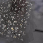Moon Star Nail Art Stickers Adhesive Embossed Butterfly Wings Sticker Decals