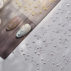 Moon & Stars Chain Nail Art Stickers - 5D Gold Silver Celestial Decals to4050