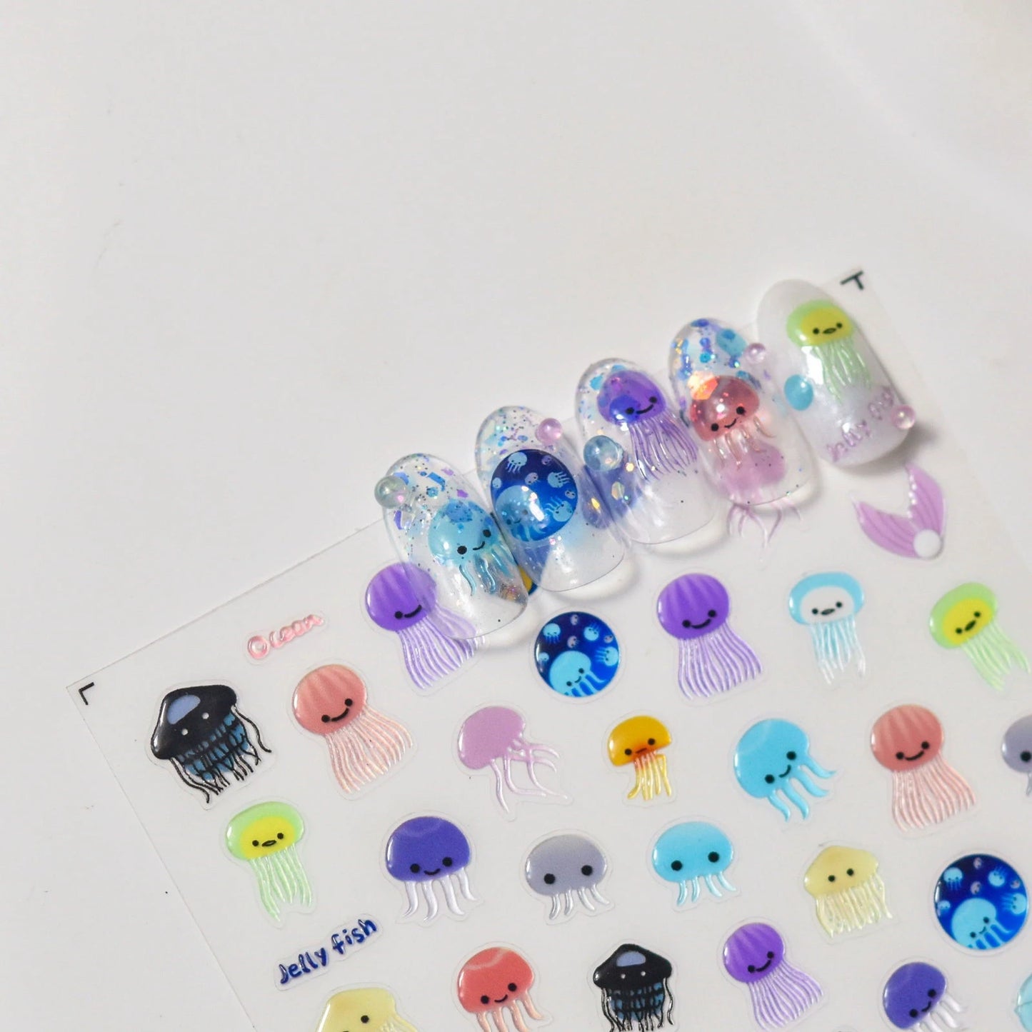 NailMAD Jellyfish Cartoon Nail Art Stickers Adhesive Cute Summer Sea Sticker Decals M130 - Nail MAD