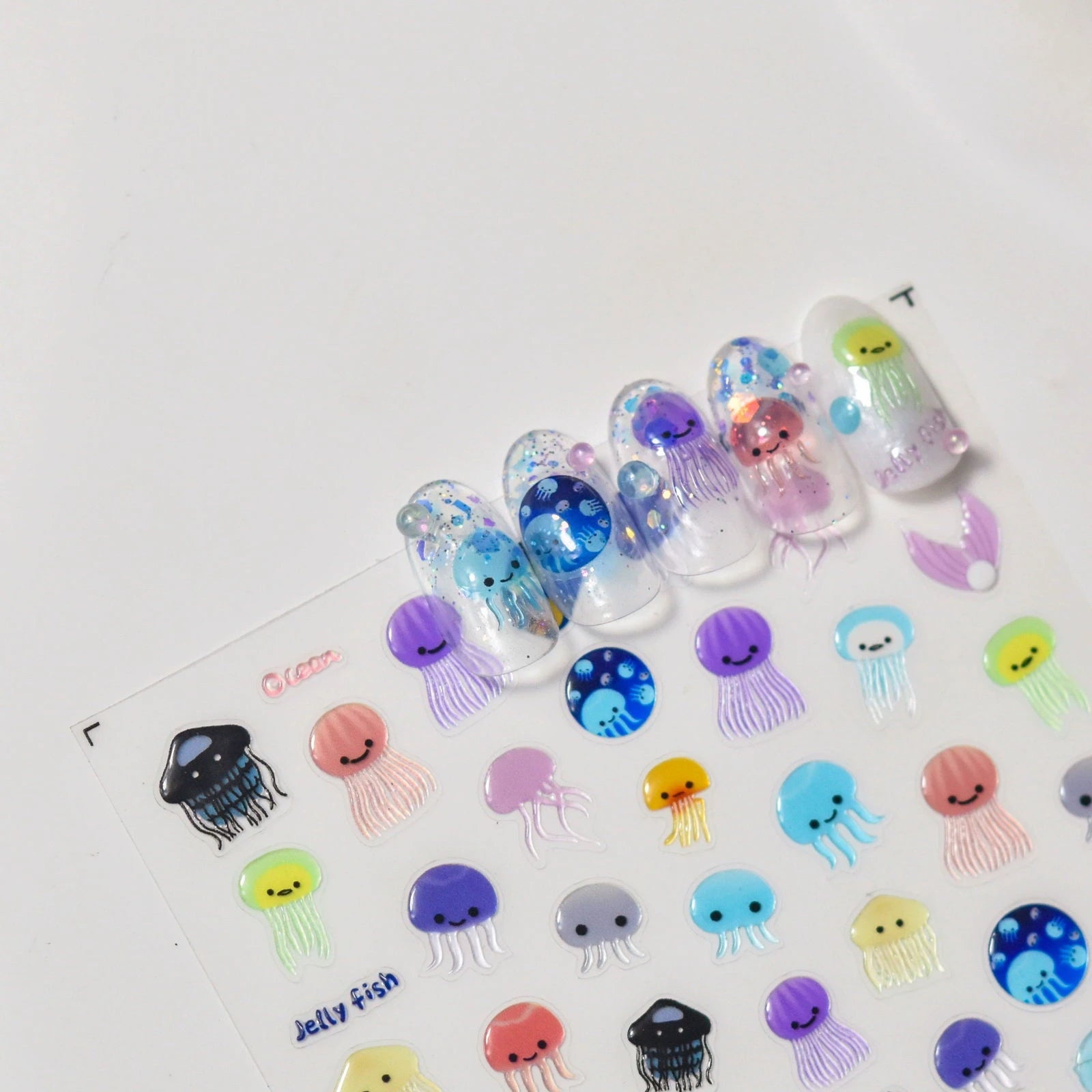 NailMAD Jellyfish Cartoon Nail Art Stickers Adhesive Cute Summer Sea Sticker Decals M130 - Nail MAD