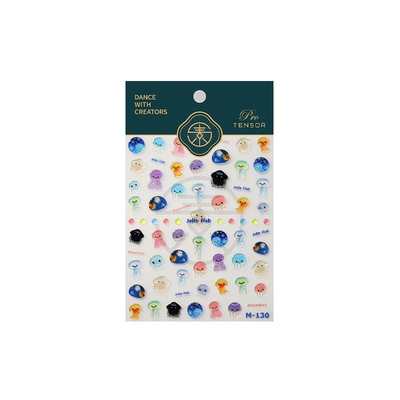 NailMAD Jellyfish Cartoon Nail Art Stickers Adhesive Cute Summer Sea Sticker Decals M130 - Nail MAD