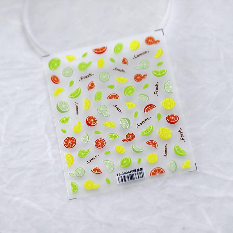 NailMAD Lemon Nail Art Stickers Summer Fruit Orange Adhesive Slider Sticker Decals - Nail MAD