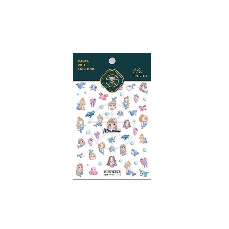 NailMAD Marine Sea Life Nail Art Stickers Embossed 5D Jellyfish  Mermaid Sticker Decals TS1270 - Nail MAD