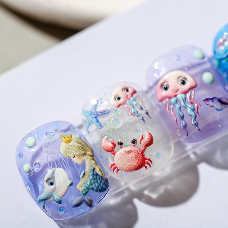 NailMAD Marine Sea Life Nail Art Stickers Embossed 5D Jellyfish  Mermaid Sticker Decals TS1270 - Nail MAD