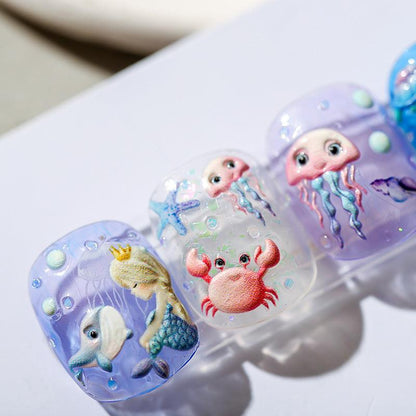 NailMAD Marine Sea Life Nail Art Stickers Embossed 5D Jellyfish  Mermaid Sticker Decals TS1270 - Nail MAD