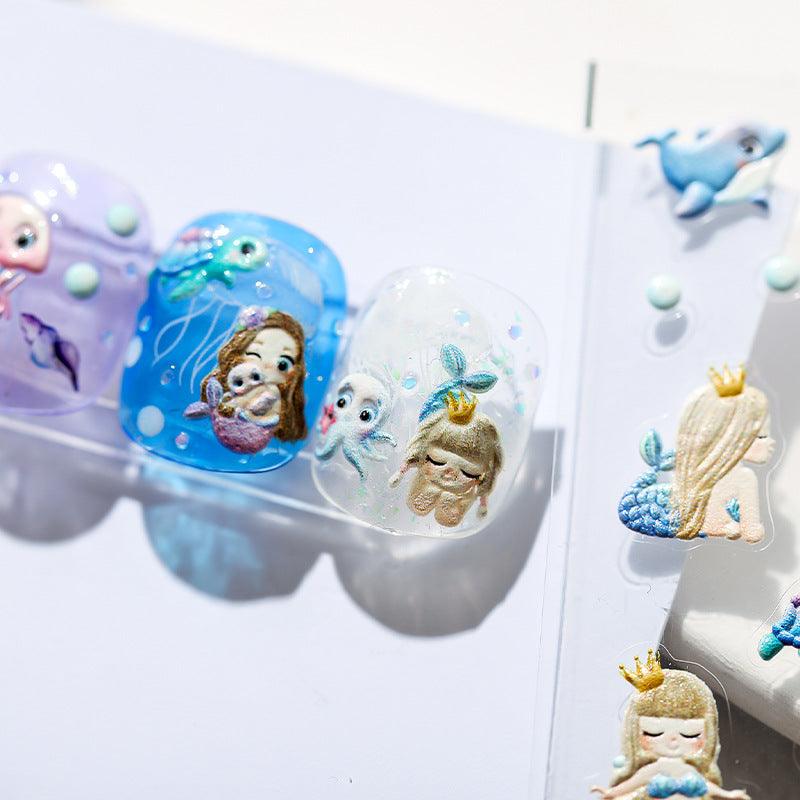 NailMAD Marine Sea Life Nail Art Stickers Embossed 5D Jellyfish  Mermaid Sticker Decals TS1270 - Nail MAD