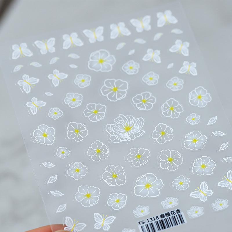 NailMAD Nail Art Stickers Adhesive Butterfly Flowers Sticker Decals TS1318 - Nail MAD