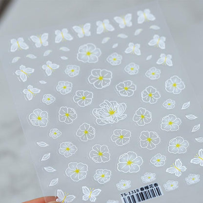 NailMAD Nail Art Stickers Adhesive Butterfly Flowers Sticker Decals TS1318 - Nail MAD