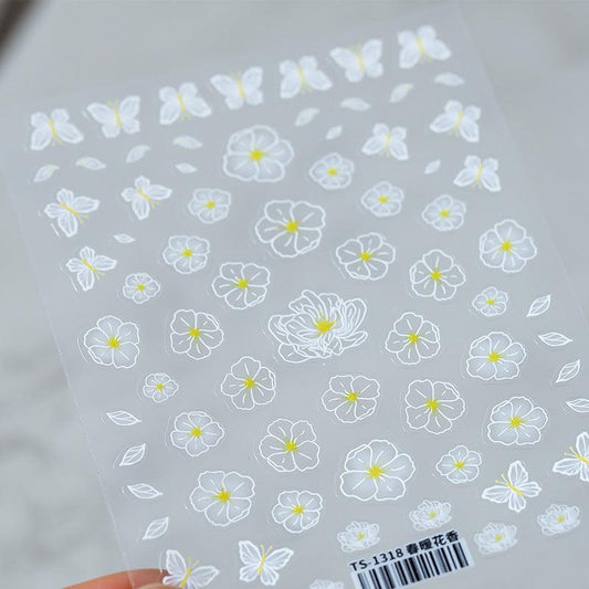 NailMAD Nail Art Stickers Adhesive Butterfly Flowers Sticker Decals TS1318 - Nail MAD