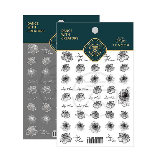 NailMAD Nail Art Stickers Adhesive Clear White Flower 3D Sticker Decals TS151 - Nail MAD