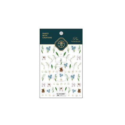 NailMAD Nail Art Stickers Adhesive Embossed Canterbury Bell Flower Sticker Decals TS1275 - Nail MAD