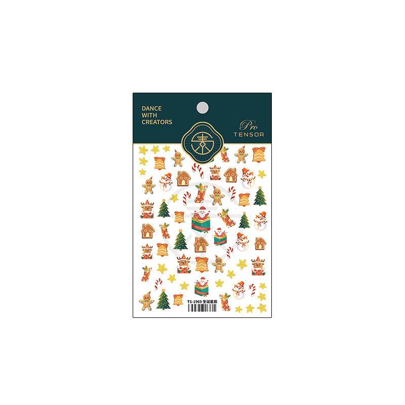 NailMAD Nail Art Stickers Adhesive Embossed Christmas Snowflake SnowmanTS1969 - Nail MAD