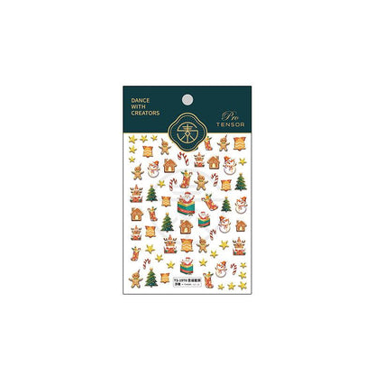 NailMAD Nail Art Stickers Adhesive Embossed Christmas Snowflake SnowmanTS1969 - Nail MAD