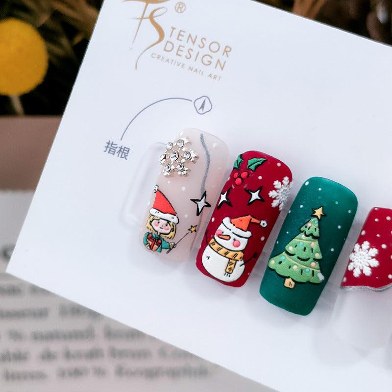 NailMAD Nail Art Stickers Adhesive Embossed Christmas Snowflake Snowman TS1965 - Nail MAD