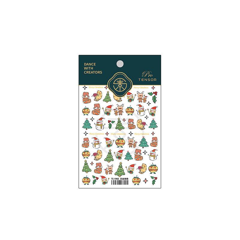 NailMAD Nail Art Stickers Adhesive Embossed Christmas Snowflake Snowman TS1965 - Nail MAD