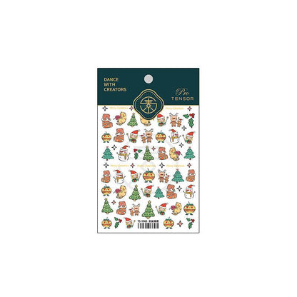 NailMAD Nail Art Stickers Adhesive Embossed Christmas Snowflake Snowman TS1965 - Nail MAD