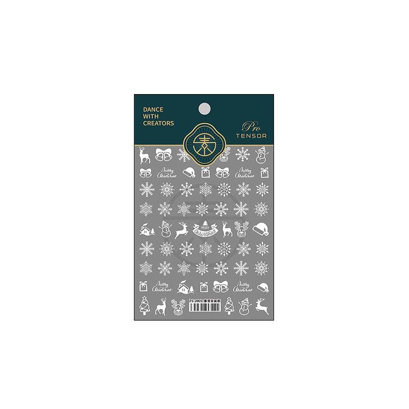 NailMAD Nail Art Stickers Adhesive Embossed Christmas Snowflake TS2005 - Nail MAD