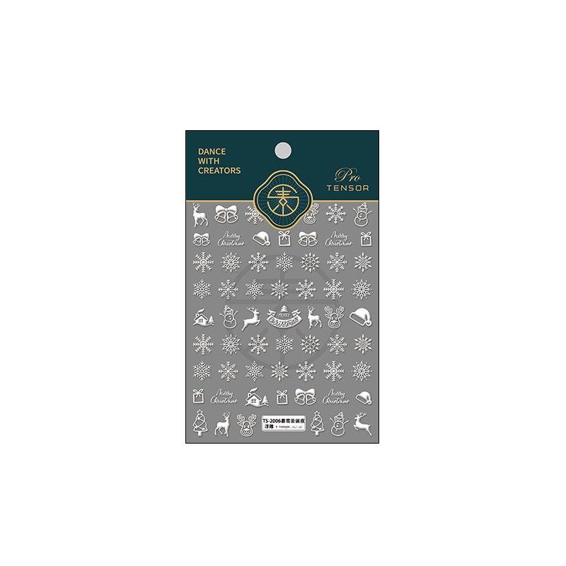 NailMAD Nail Art Stickers Adhesive Embossed Christmas Snowflake TS2005 - Nail MAD