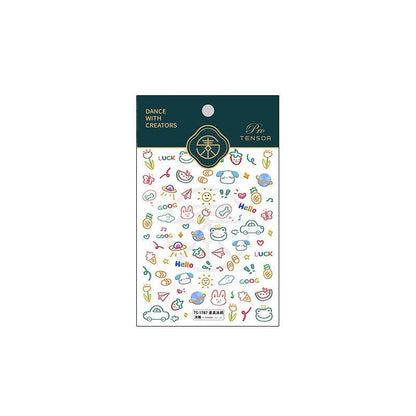 NailMAD Nail Art Stickers Adhesive Embossed Colorful Graffiti Sticker Decals TS1787 - Nail MAD