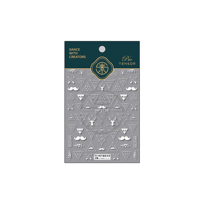 NailMAD Nail Art Stickers Adhesive Embossed Hipster Sticker Decals TS1467 - Nail MAD