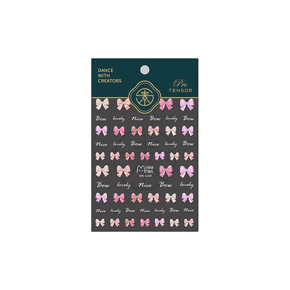 NailMAD Nail Art Stickers Adhesive Embossed Pink Bow Tie MN016F - Nail MAD