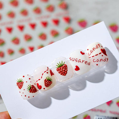 NailMAD Nail Art Stickers Adhesive Embossed Raspberry TS1523 - Nail MAD