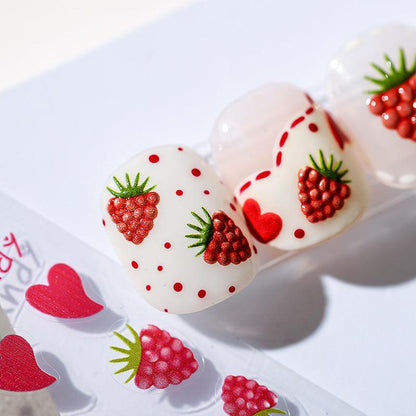 NailMAD Nail Art Stickers Adhesive Embossed Raspberry TS1523 - Nail MAD