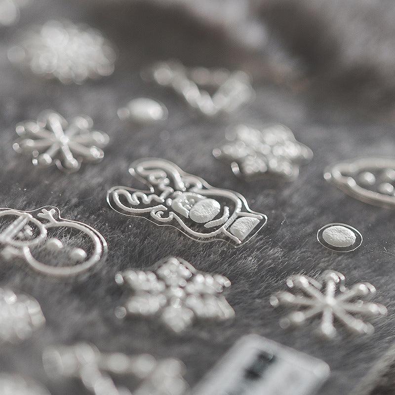 NailMAD Nail Art Stickers Adhesive Embossed Snowflake Deer Sticker Decals TS237 - Nail MAD