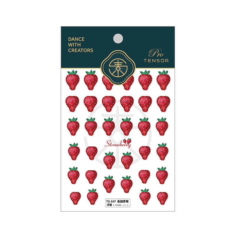 NailMAD Nail Art Stickers Adhesive Embossed Strawberry Icecream Sticker Decals TS547 - Nail MAD