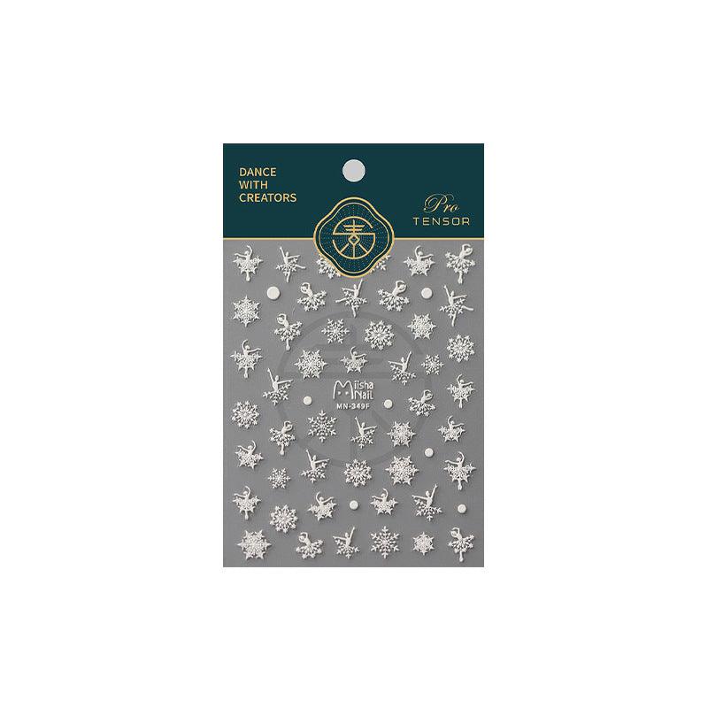 NailMAD Nail Art Stickers Adhesive Embossed Winter Snowflake MN348 - Nail MAD