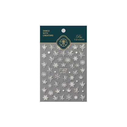 NailMAD Nail Art Stickers Adhesive Embossed Winter Snowflake MN348 - Nail MAD