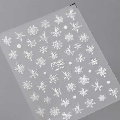 NailMAD Nail Art Stickers Adhesive Embossed Winter Snowflake MN348 - Nail MAD