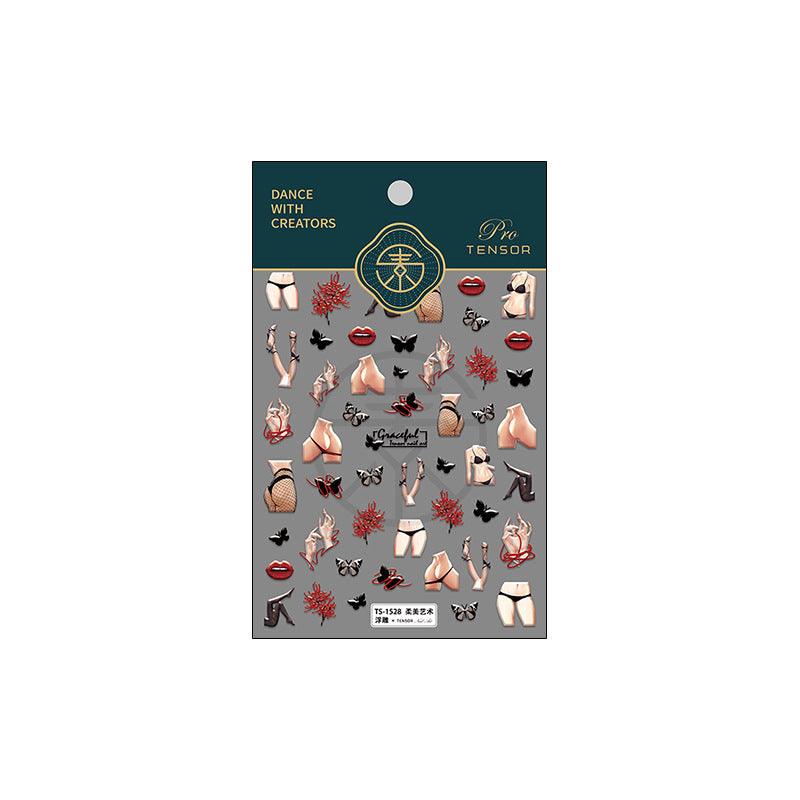 NailMAD Nail Art Stickers Adhesive Slider Body Art Embossed Sticker Decals - Nail MAD