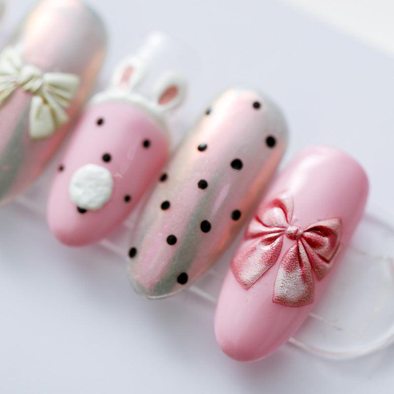 NailMAD Nail Art Stickers Adhesive Slider Bunny Ears Bow Embossed Sticker Decals TS1013 - Nail MAD