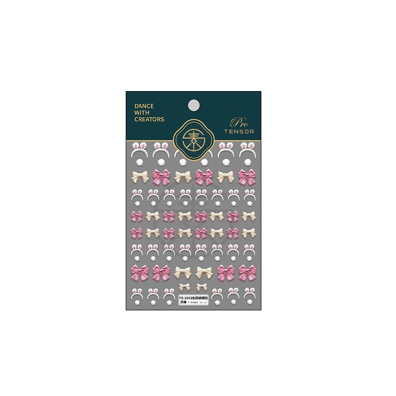 NailMAD Nail Art Stickers Adhesive Slider Bunny Ears Bow Embossed Sticker Decals TS1013 - Nail MAD