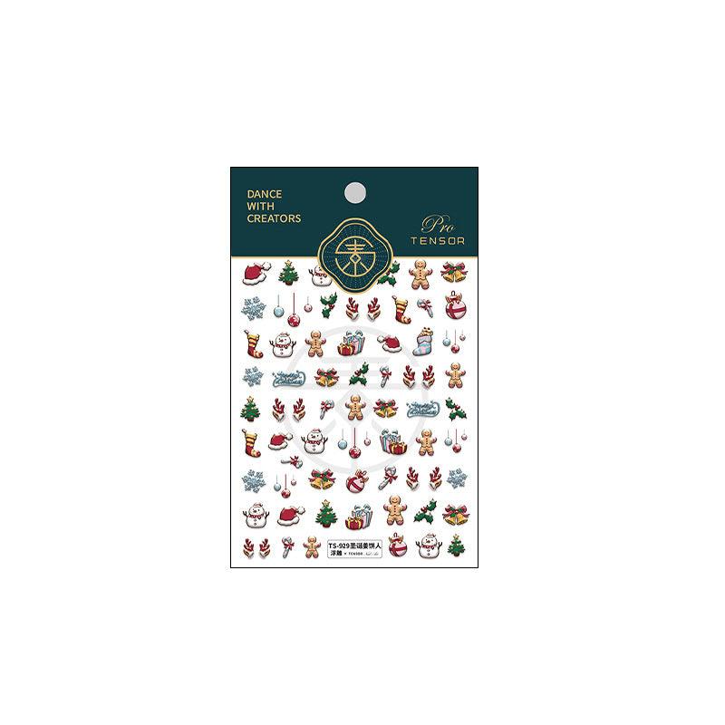 NailMAD Nail Art Stickers Adhesive Slider Christmas Snowman Embossed Sticker Decals - Nail MAD