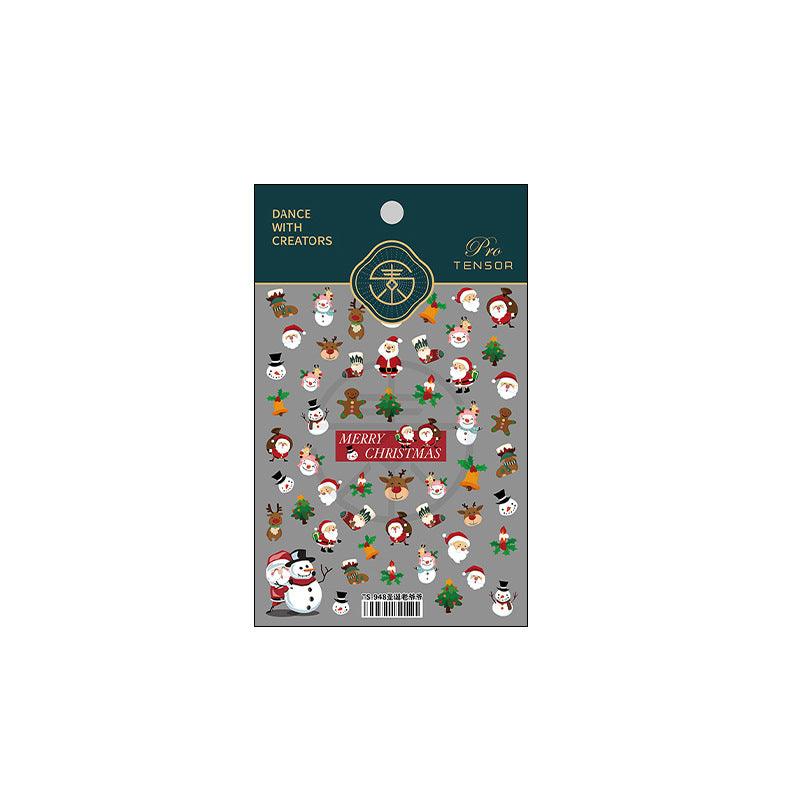 NailMAD Nail Art Stickers Adhesive Slider Christmas Snowman Embossed Sticker Decals - Nail MAD