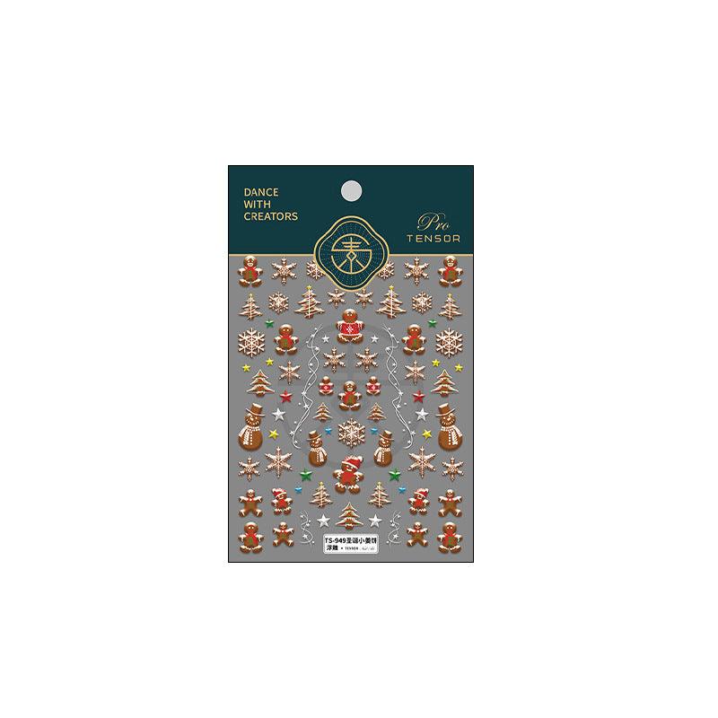 NailMAD Nail Art Stickers Adhesive Slider Christmas Snowman Embossed Sticker Decals - Nail MAD