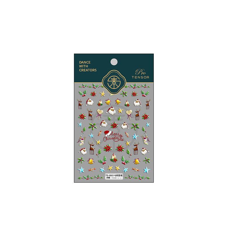 NailMAD Nail Art Stickers Adhesive Slider Christmas Snowman Embossed Sticker Decals - Nail MAD