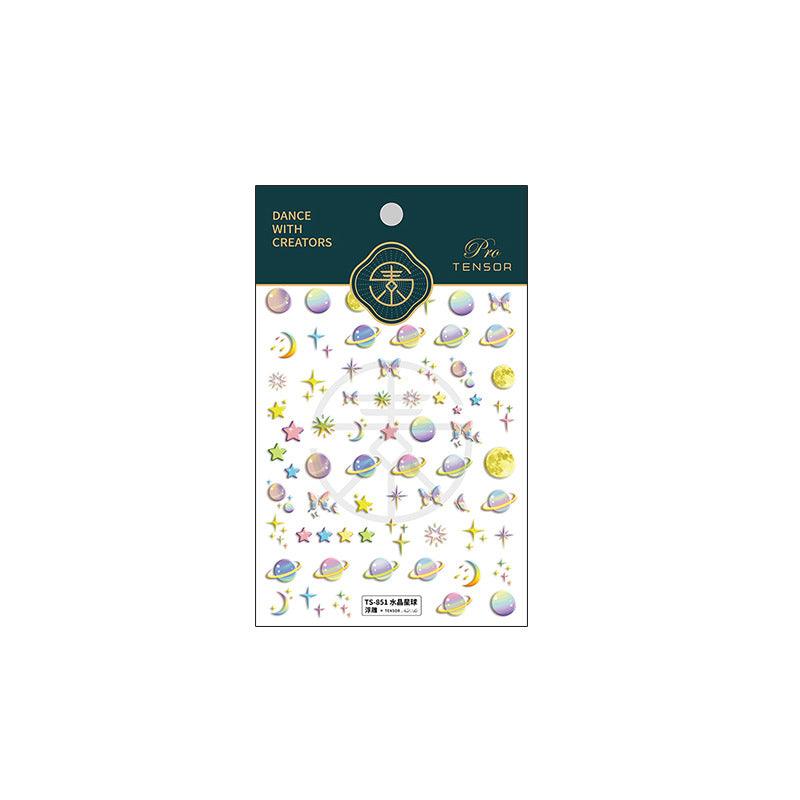 NailMAD Nail Art Stickers Adhesive Slider Crystal Planet Embossed Sticker Decals TS851 - Nail MAD