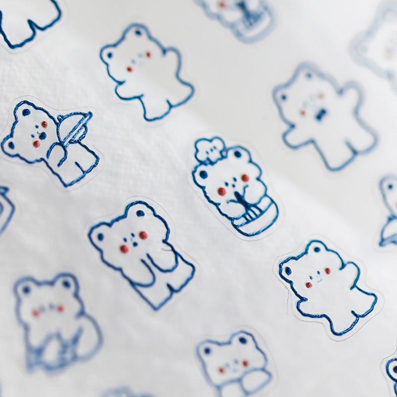 NailMAD Nail Art Stickers Adhesive Slider Cute Bear Embossed Sticker Decals - Nail MAD