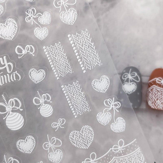NailMAD Nail Art Stickers Adhesive Slider Fantasy Lace Embossed Sticker Decals - Nail MAD