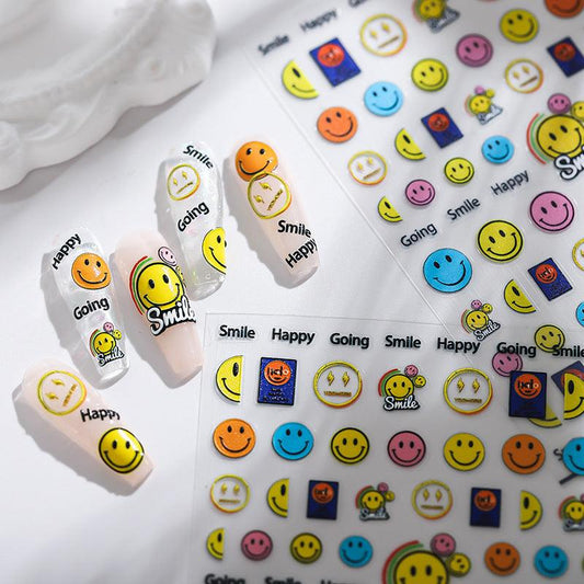 NailMAD Nail Art Stickers Adhesive Slider Smile Sticker Decals - Nail MAD
