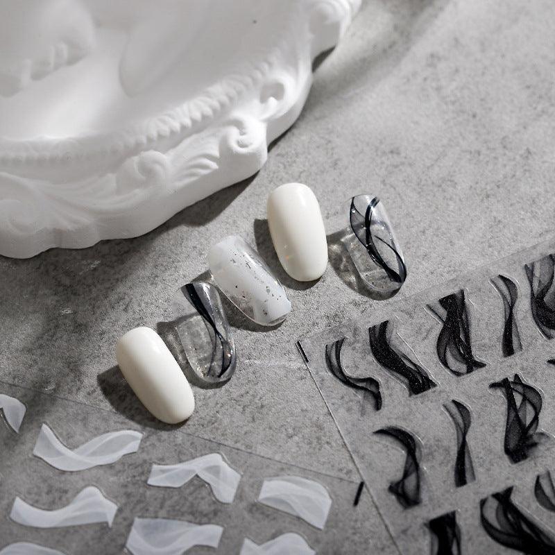 NailMAD Nail Art Stickers Adhesive Slider Smoke Shape Sticker Decals - Nail MAD