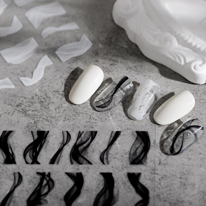 NailMAD Nail Art Stickers Adhesive Slider Smoke Shape Sticker Decals - Nail MAD