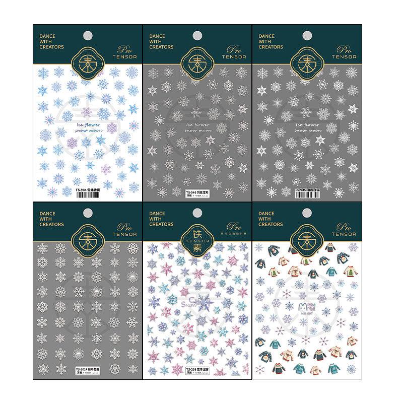 NailMAD Nail Art Stickers Adhesive Slider Snowflake Embossed Sticker Decals - Nail MAD