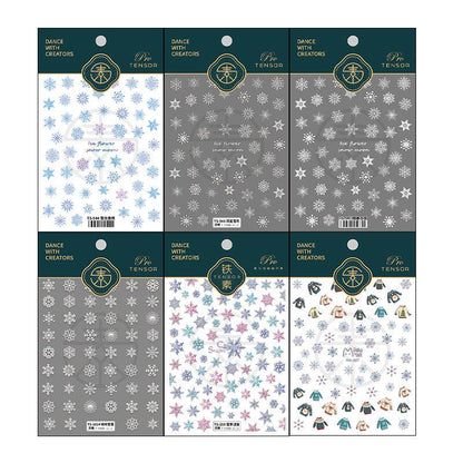 NailMAD Nail Art Stickers Adhesive Slider Snowflake Embossed Sticker Decals - Nail MAD