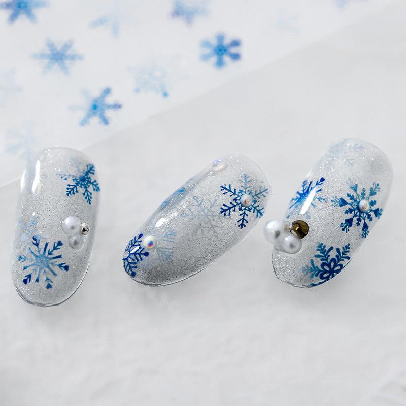 NailMAD Nail Art Stickers Adhesive Slider Snowflake Embossed Sticker Decals - Nail MAD